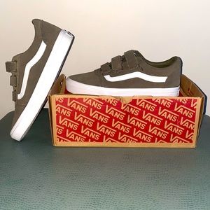 Dusky green slip on vans. Womens 8.5/Mens 7. Minimal wear. Like new!